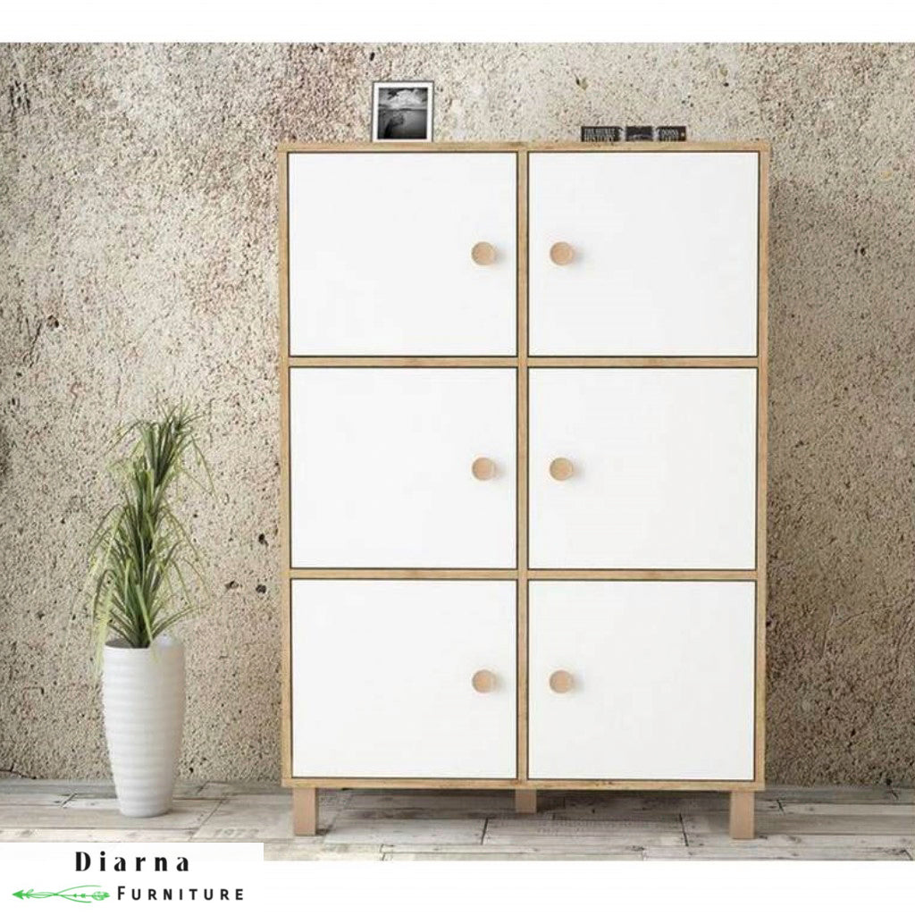 وحدة تخزين مطبخ - ابيض وبيج