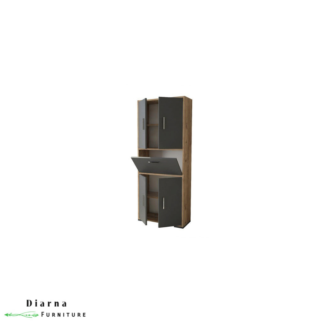 وحدة تخزين مطبخ -  بيج ورمادي