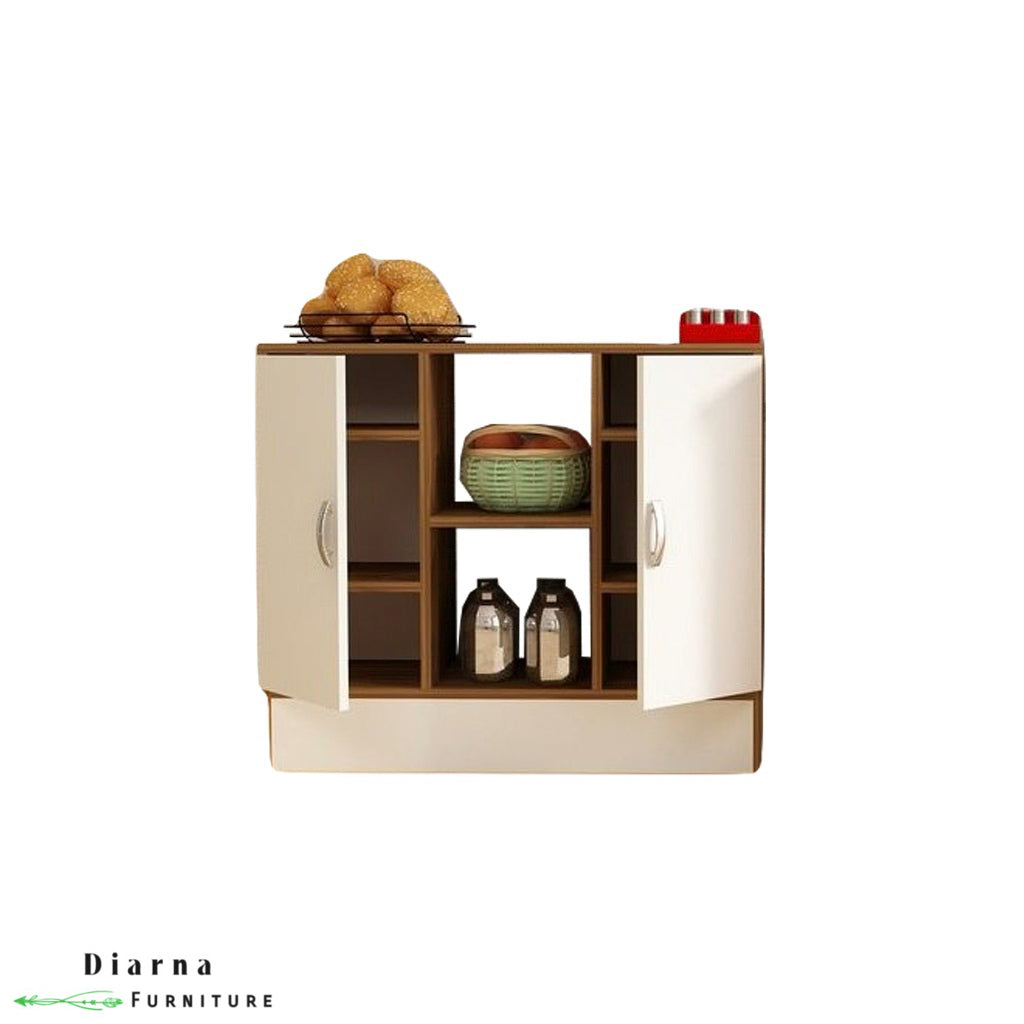 وحدة تخزين مطبخ -  بني وابيض