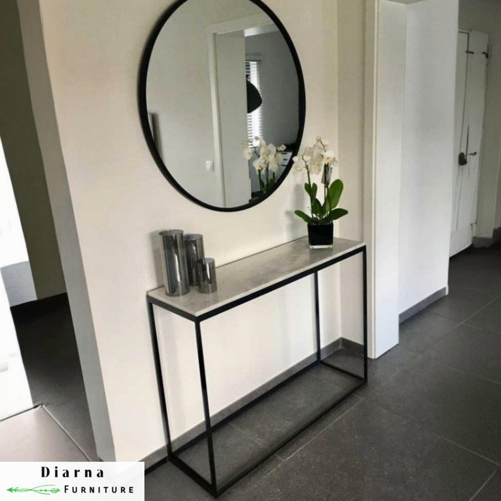 طقم كونسول و مرايا - اسود وابيض