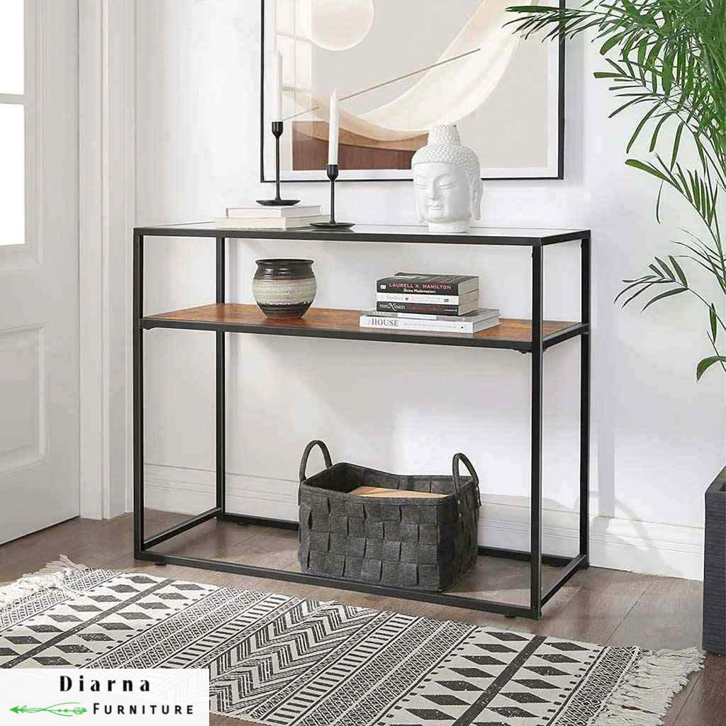 كونسول ستيل و خشب - أسود و بني