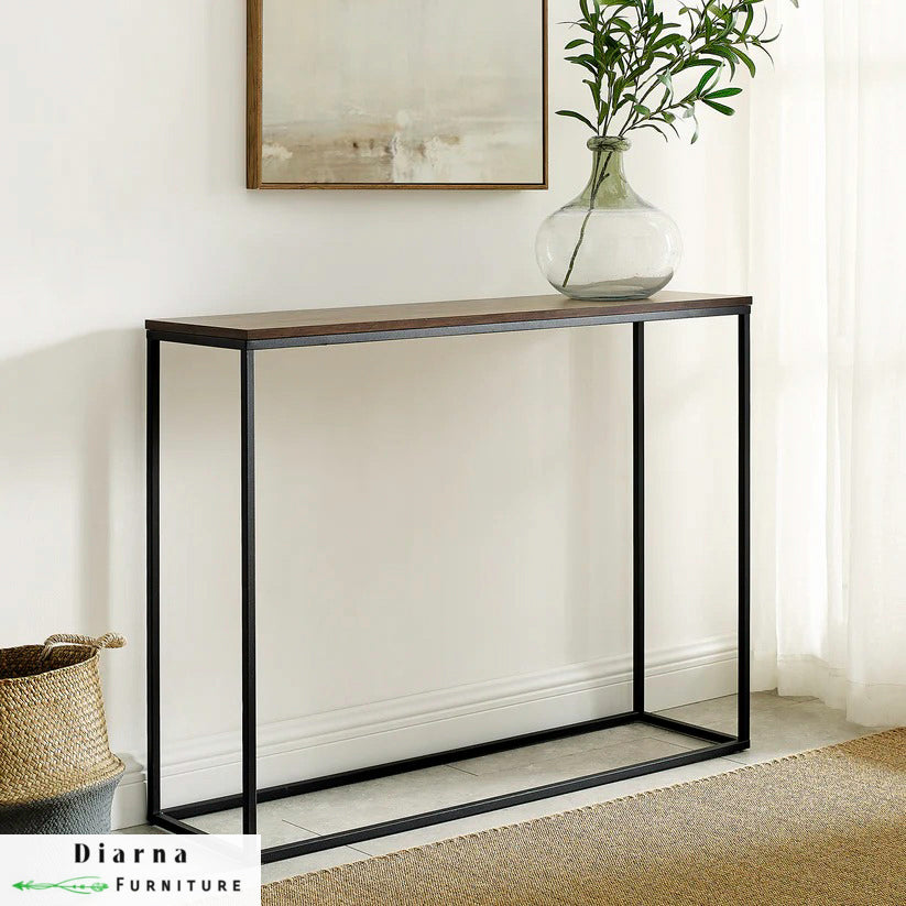 كونسول ستيل و خشب - أسود وبني