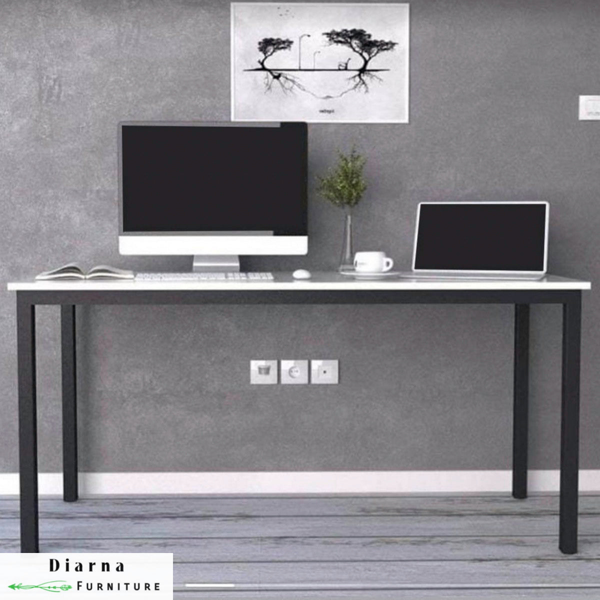 مكتب ستيل وام دي اف - ابيض واسود