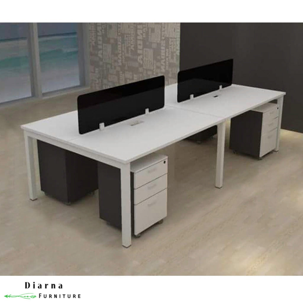 مكتب ستيل وام دي اف - "أبيض و رمادي