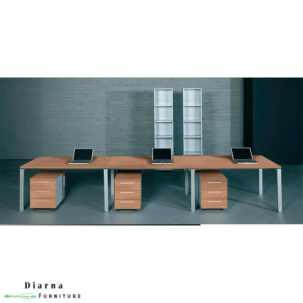 ترابيزة اجتماعات ستيل وام دي اف - بيج وابيض