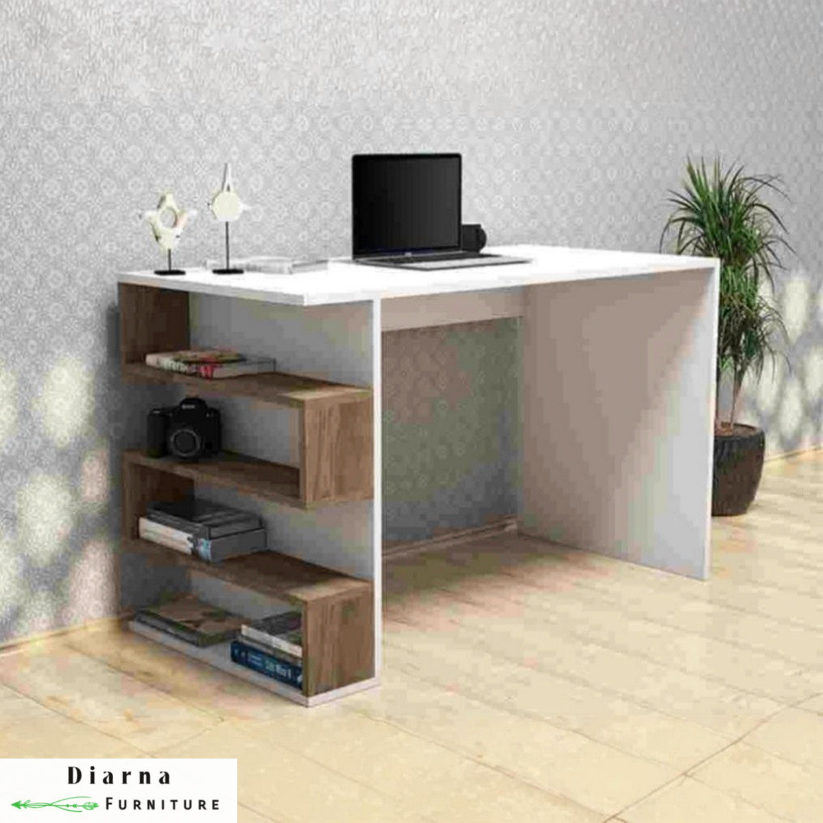 مكتب ام دي اف - ابيض وبني