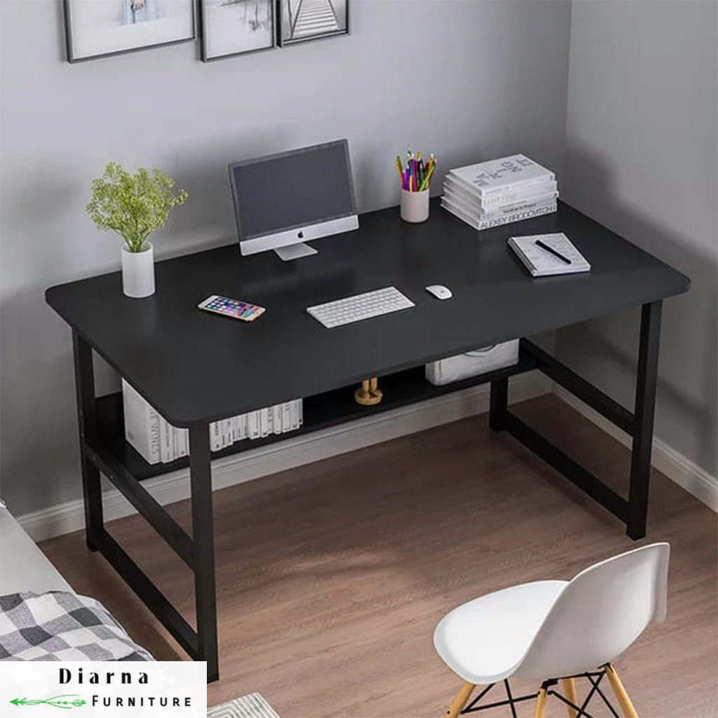 مكتب ستيل و ام دي اف - اسود