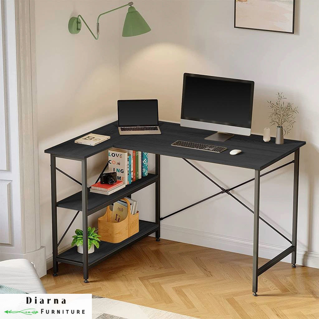 مكتب ستيل وخشب - اسود