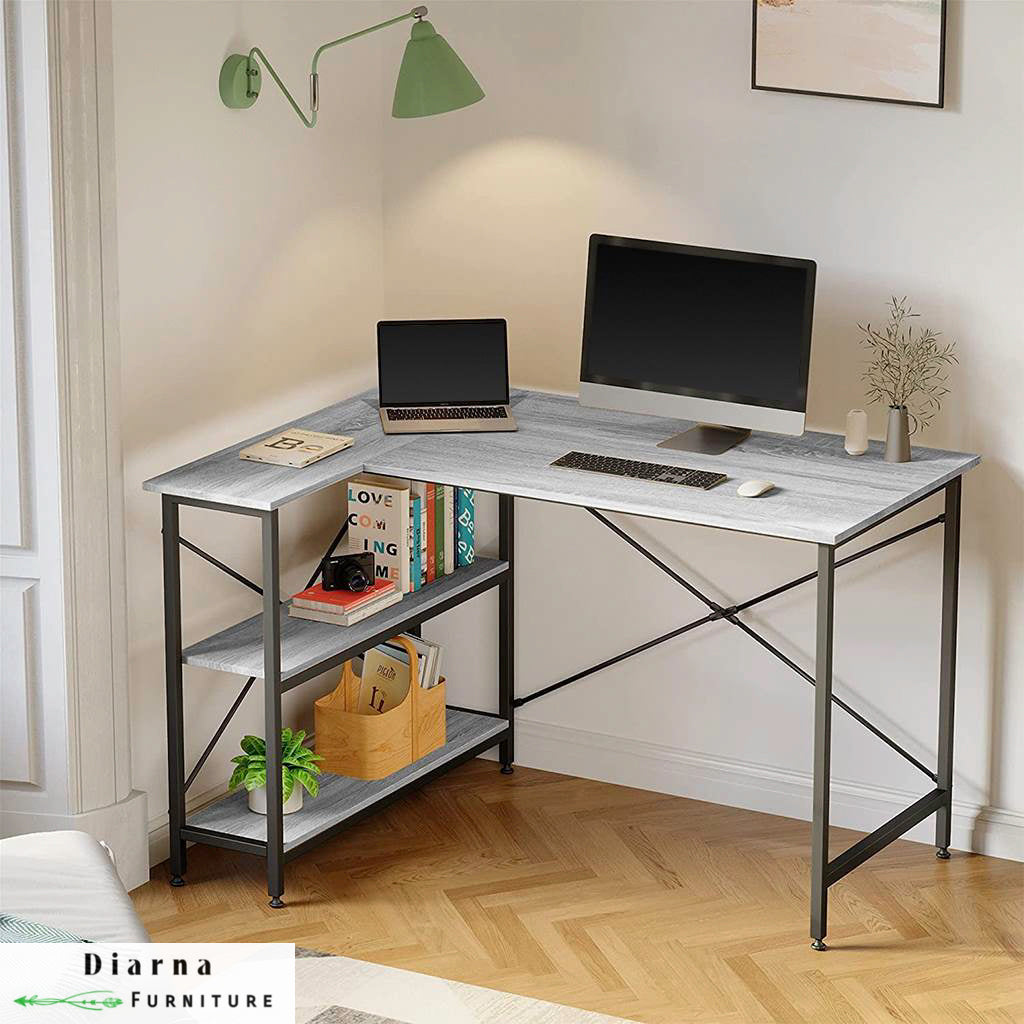 مكتب ستيل وخشب - اسود