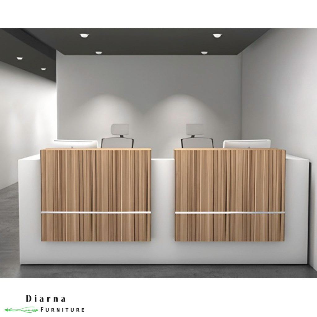 كونتر استقبال - ابيض وبيج