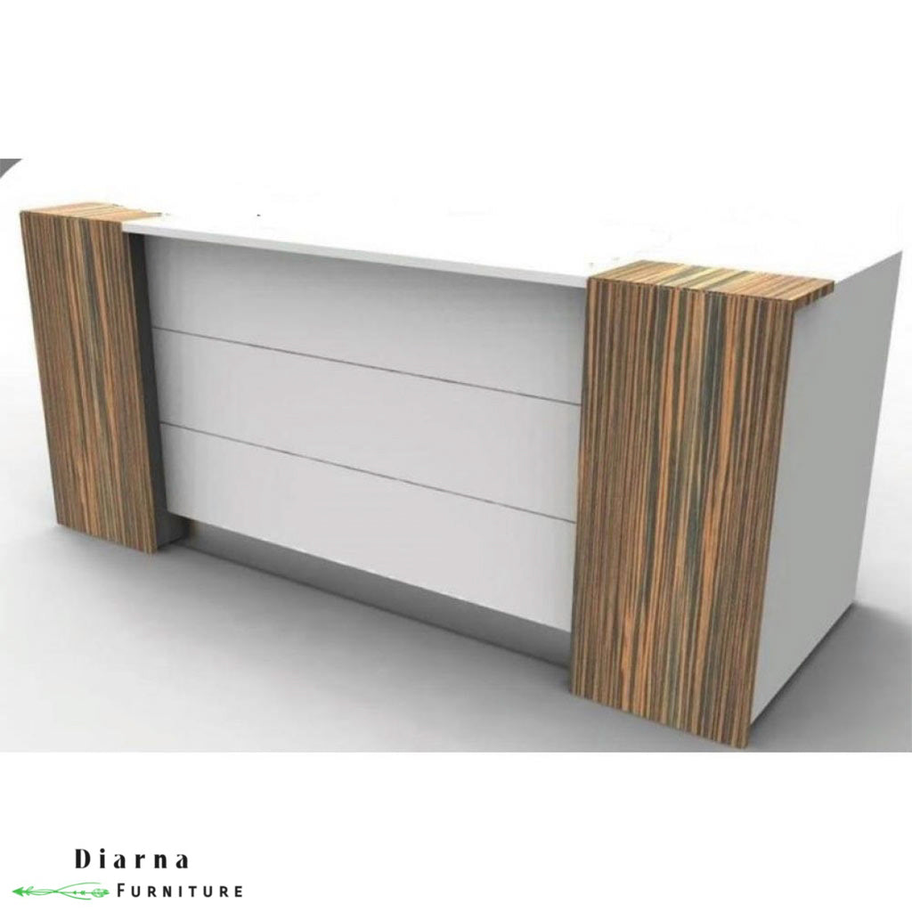 كونتر استقبال ام دي اف - ابيض