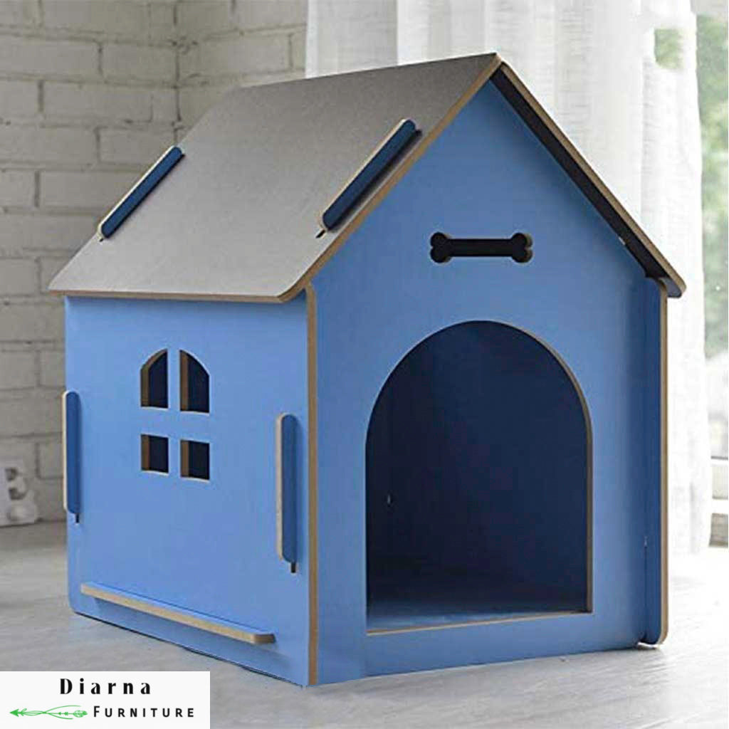 بيت للحيوانات الأليفة - ازرق ورمادي