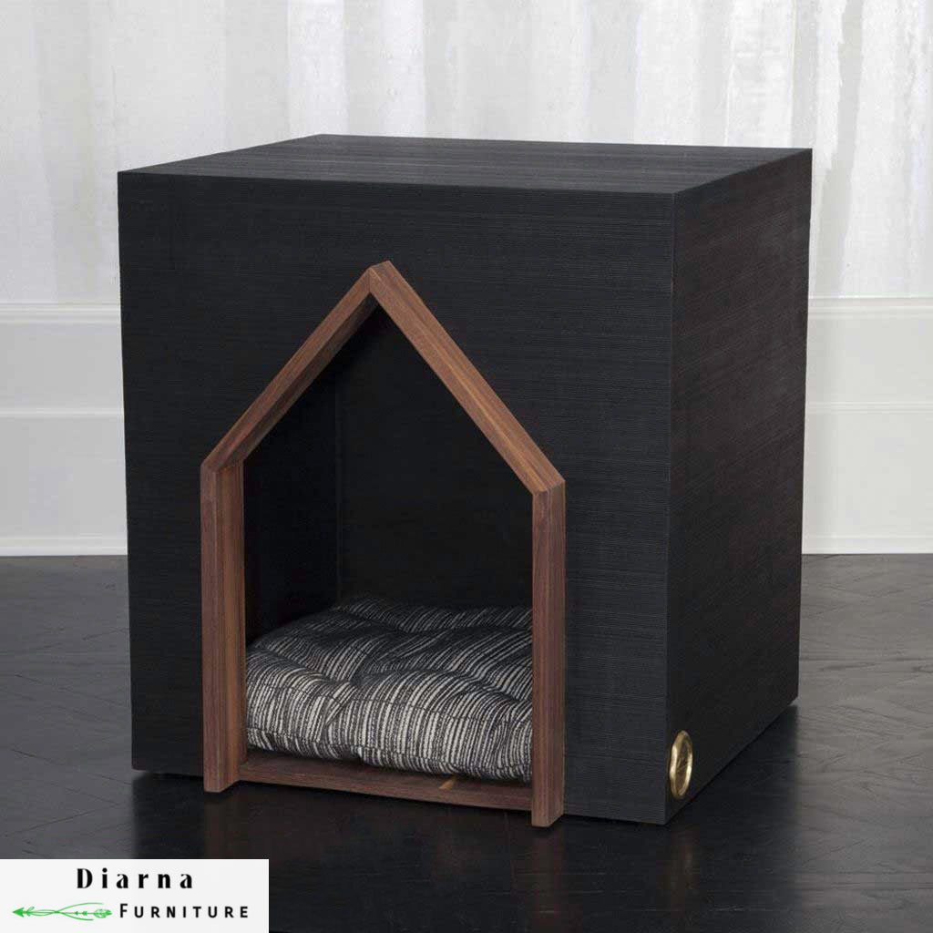 بيت للحيوانات الأليفة - بني واسود