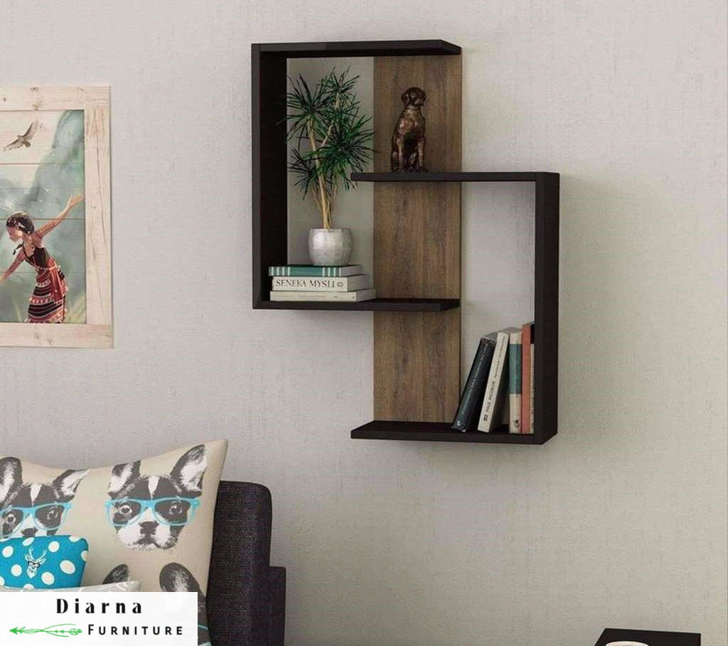 وحدة أرفف - اسود وبني