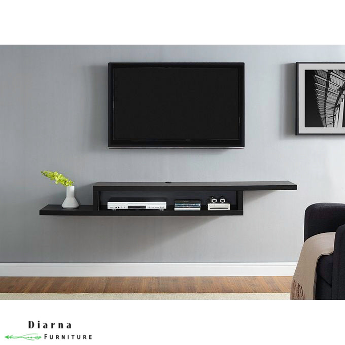 رف معلق للديكور - اسود