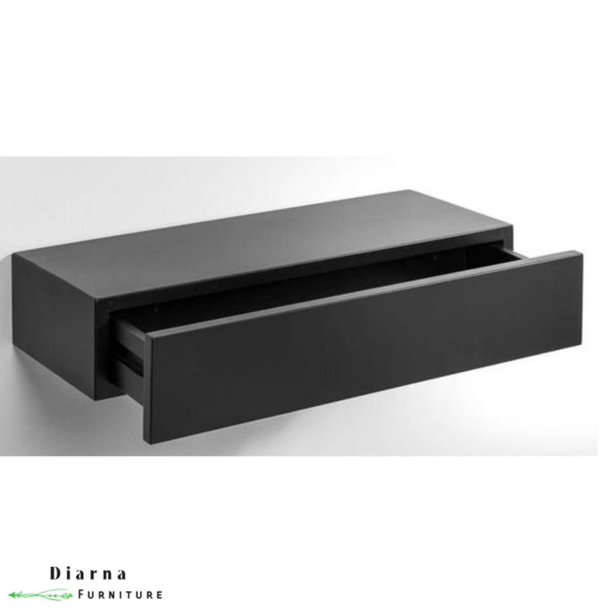 رف حائط بدرج - اسود