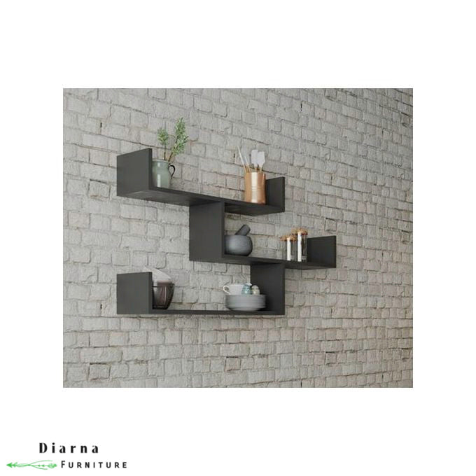 وحدة ارفف معلقة - اسود