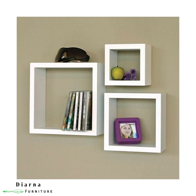 وحدة ارفف معلقة - ابيض