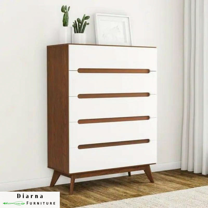 وحدة ادراج - ابيض وبني