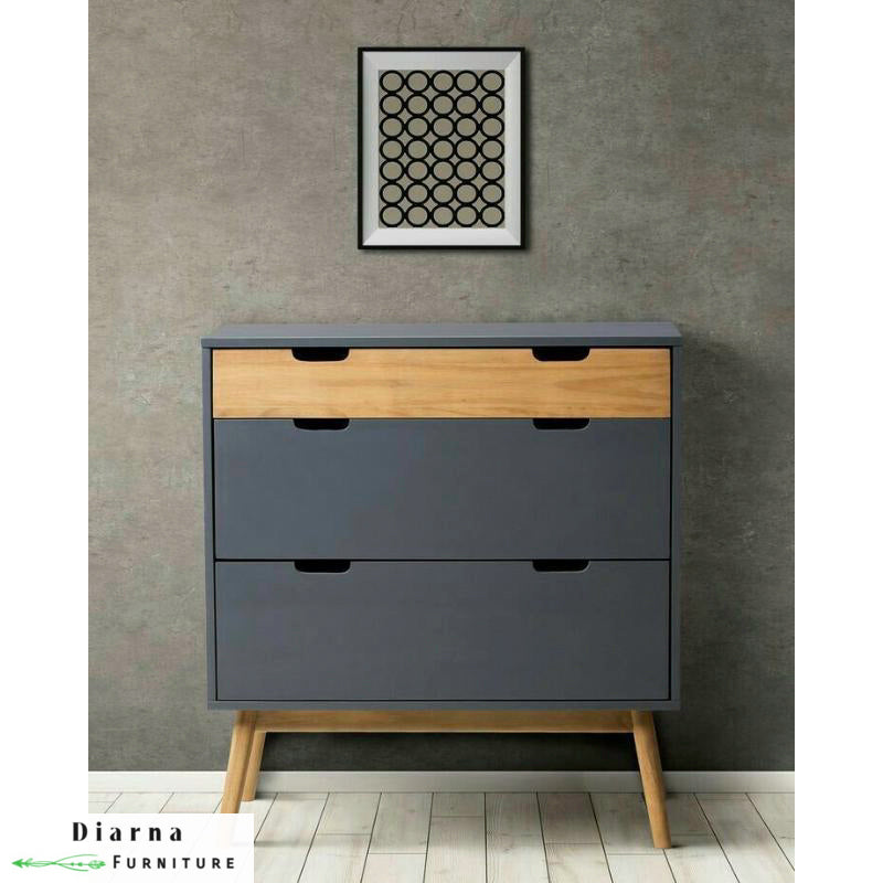 وحدة ادراج - رمادي وبيج