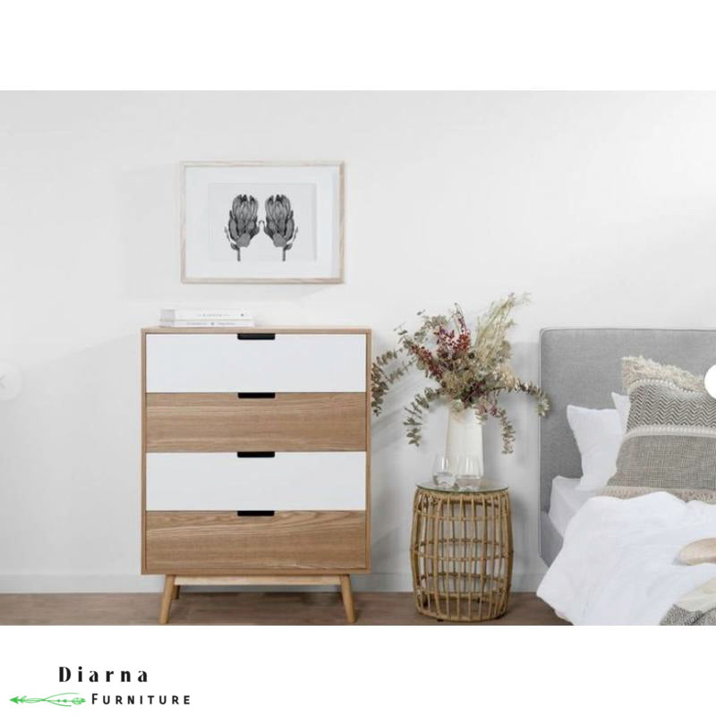 وحدة ادراج - ابيض وبيج