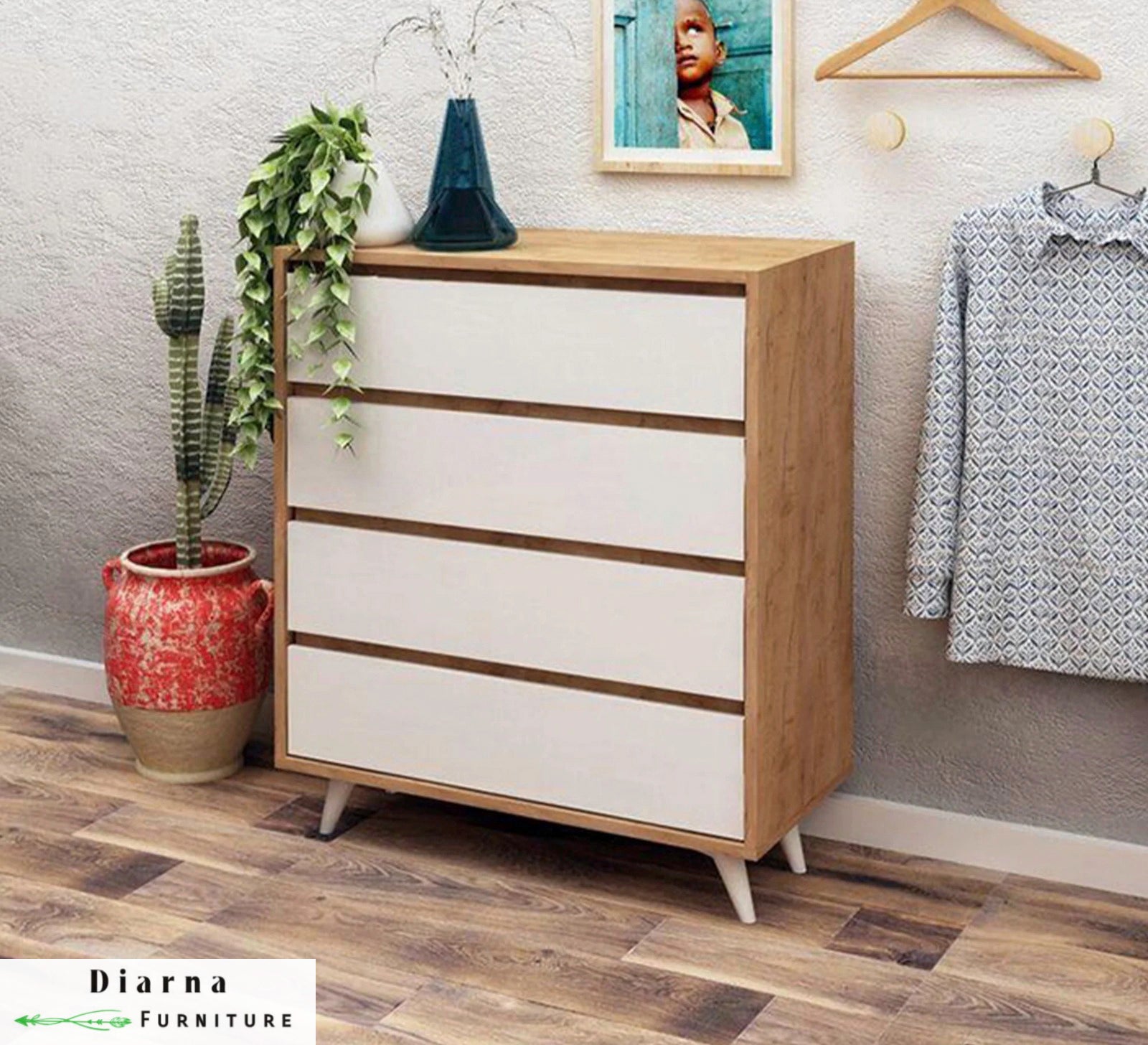 وحدة ادراج - بيج وابيض