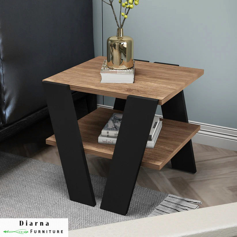 ترابيزة جانبية - اسود وبني