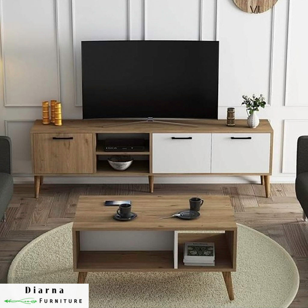 طقم قطعتين " وحدة تلفزيون و ترابيزة قهوة "