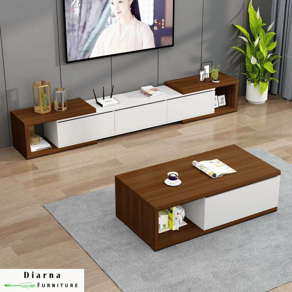 طقم قطعتين " وحدة تليفزيون وترابيزة قهوة "