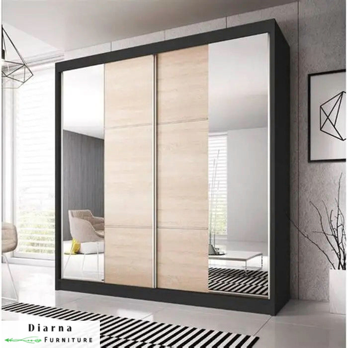 دولاب 220 سم - رمادي وابيض