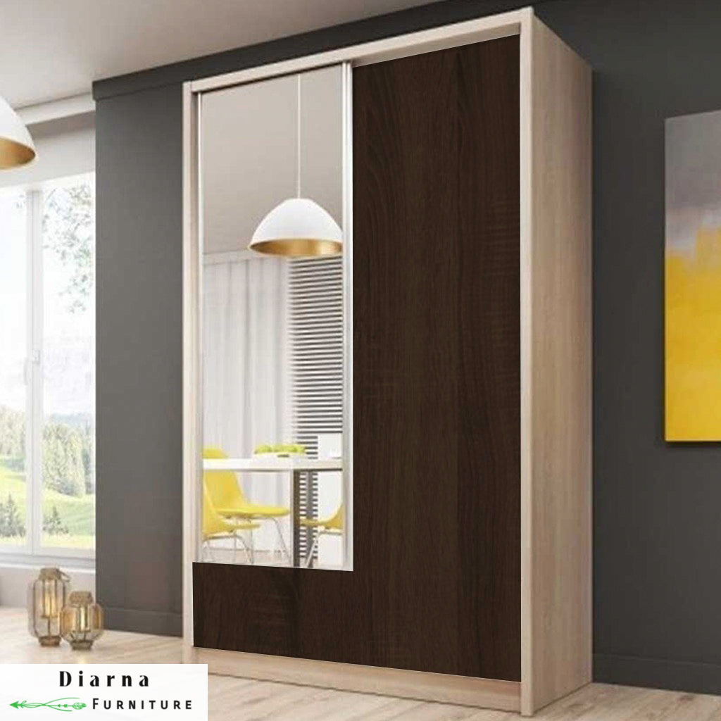 دولاب 120 سم - بيج وابيض