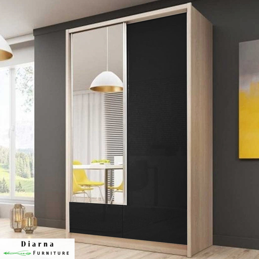 دولاب 120 سم - بيج وابيض