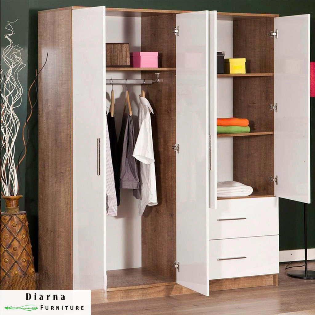 دولاب 130 سم - بني وابيض