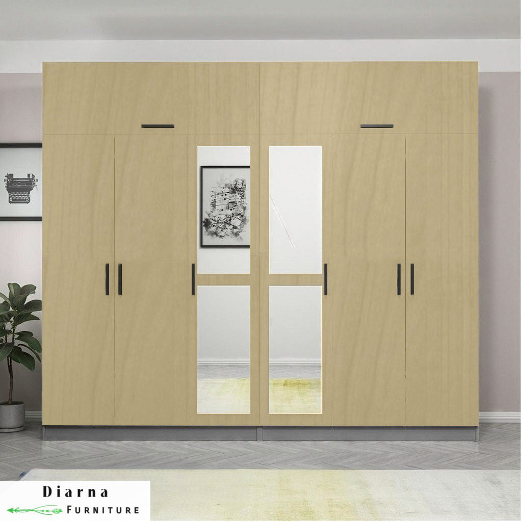 دولاب 230 سم - رمادي وابيض