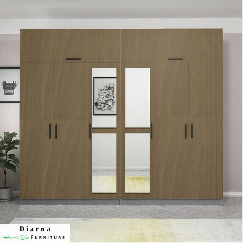 دولاب 230 سم - رمادي وابيض