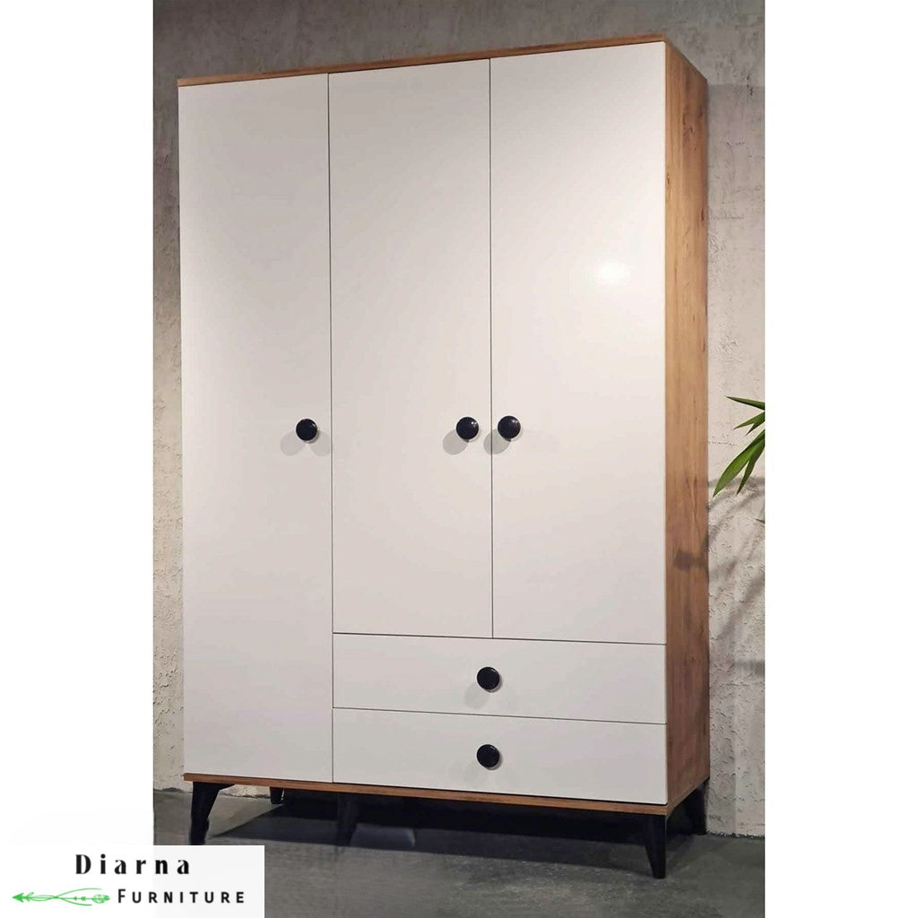 دولاب 120 سم - بني وابيض