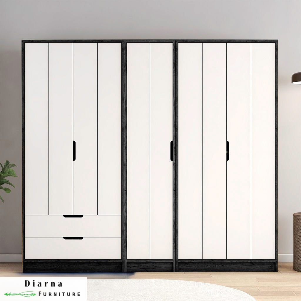 دولاب 200 سم - بيج وابيض