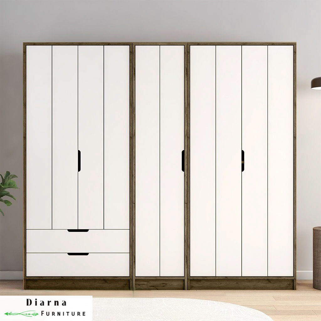 دولاب 200 سم - بيج وابيض