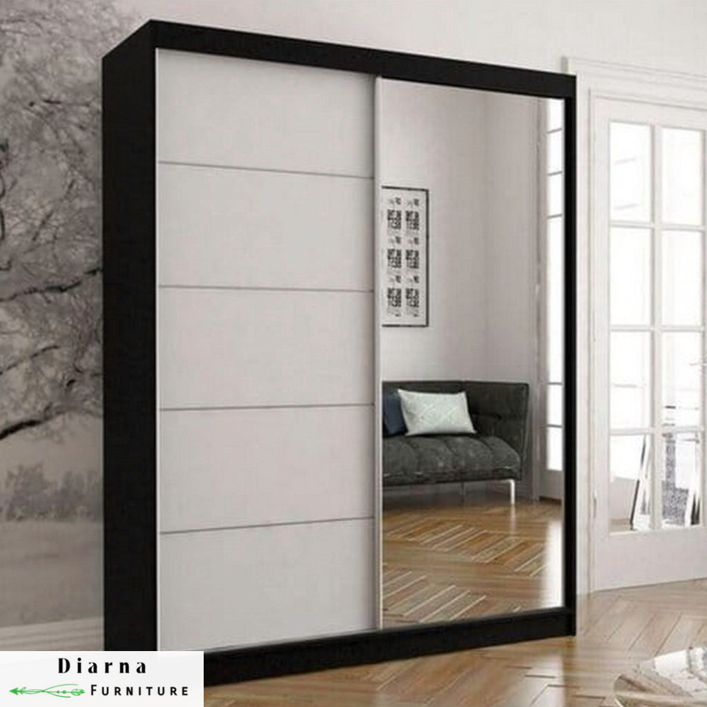 دولاب 120 سم - اسود وابيض