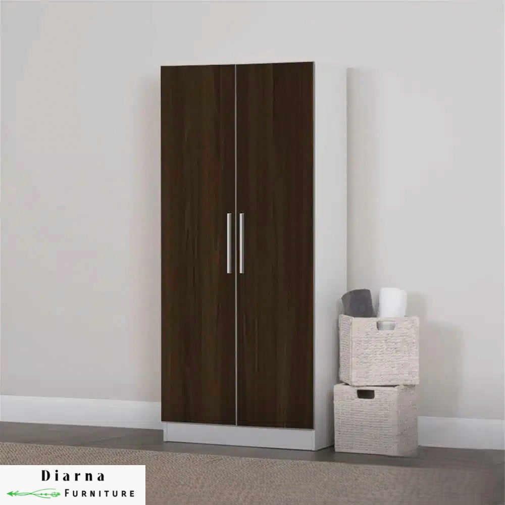 دولاب 80 سم - ابيض وبني