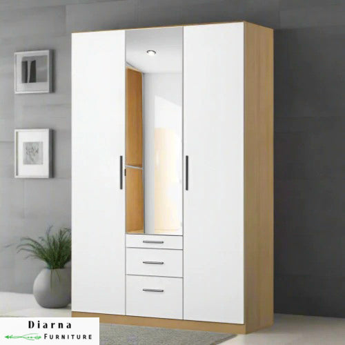 دولاب 120 سم - بيج وابيض