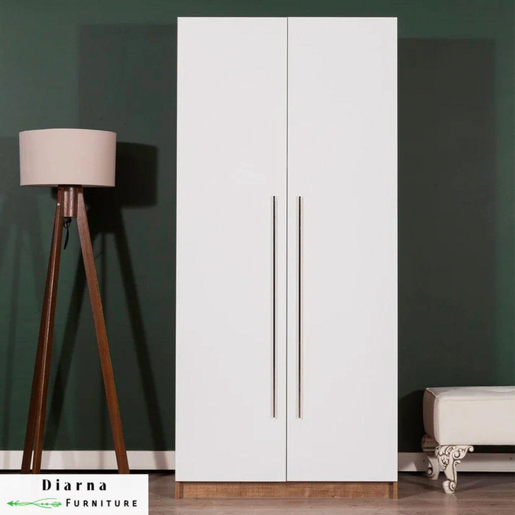 دولاب 90 سم - رمادي وابيض