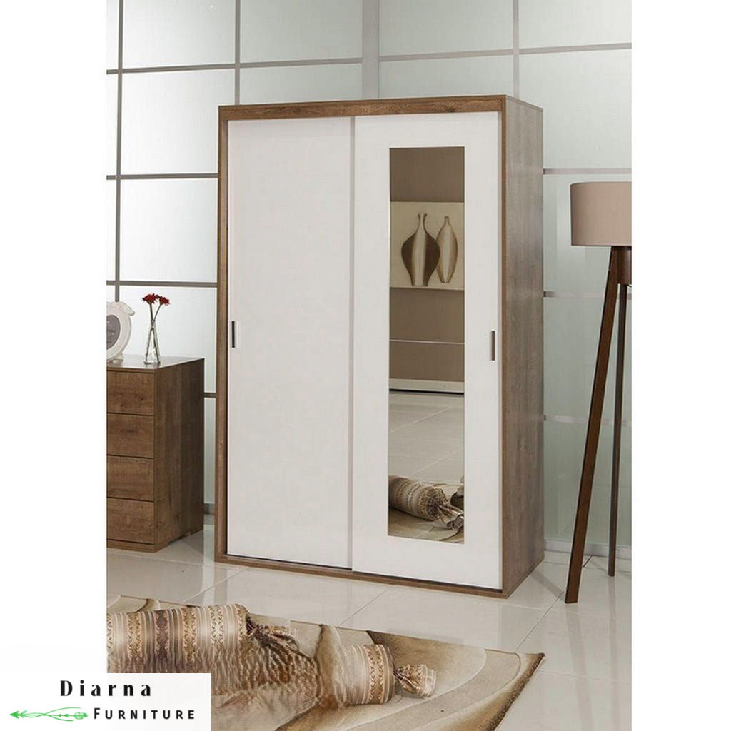 دولاب 100 سم - بني وابيض