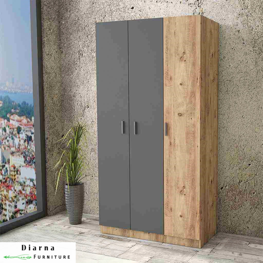 دولاب 90 سم - بيج ورمادي