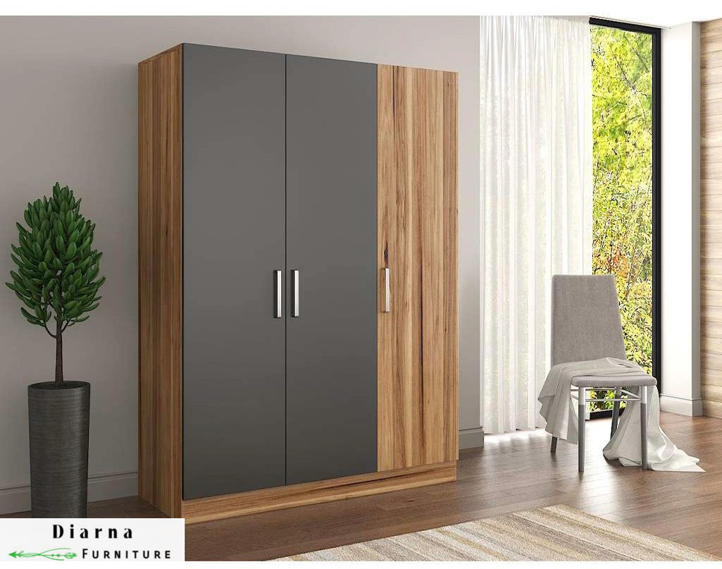 دولاب 154 سم - بيج ورمادي