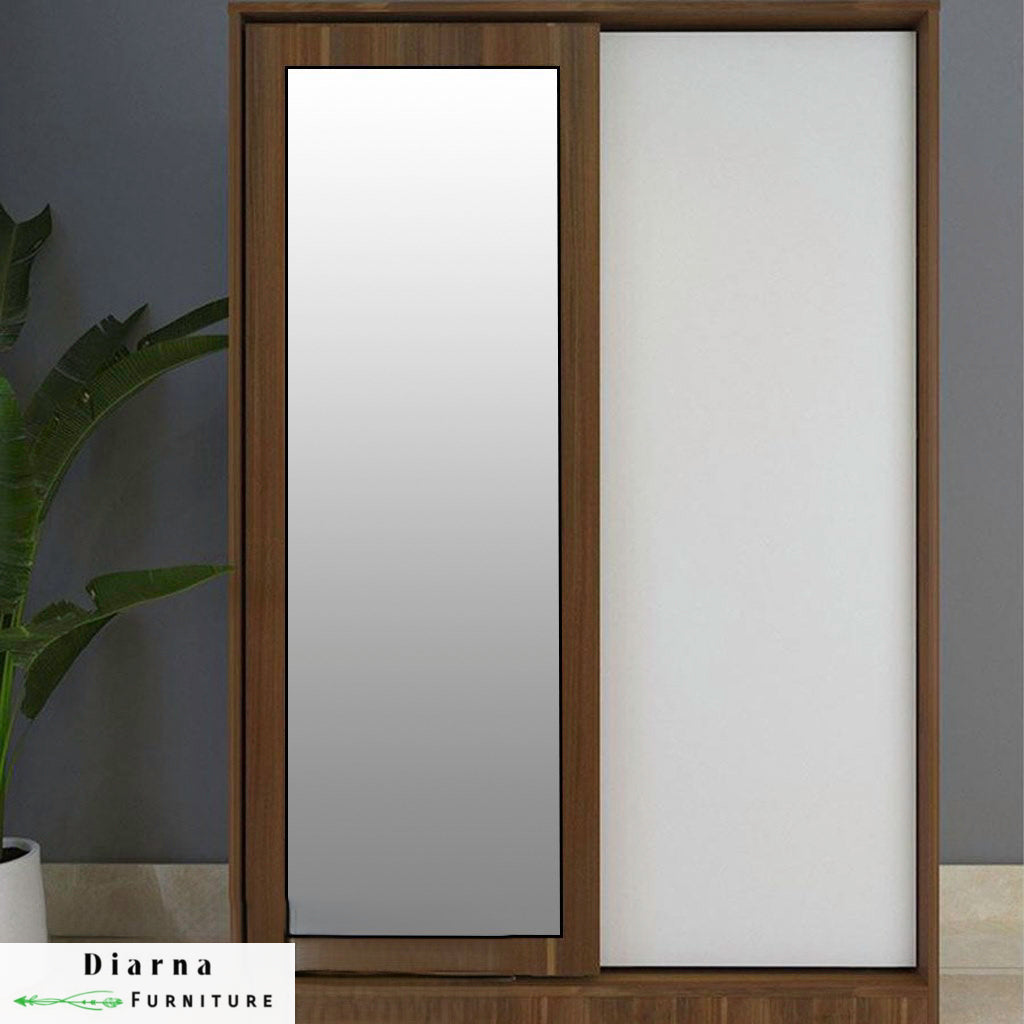 دولاب 120 سم - بني وابيض