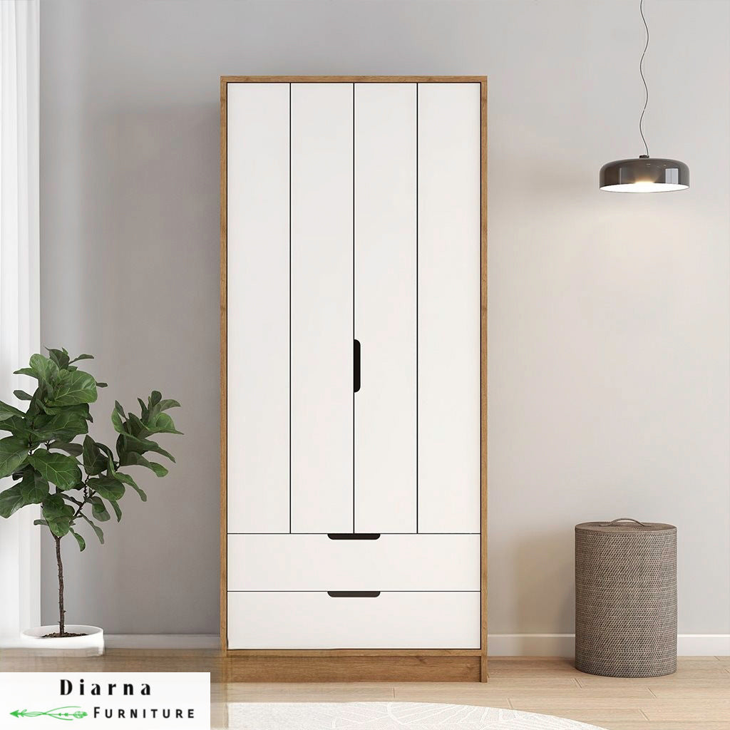 دولاب 80 سم - بيج وابيض