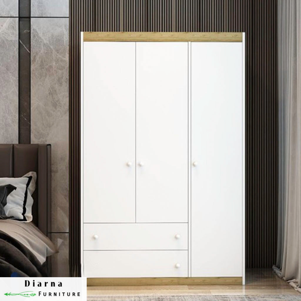 دولاب 120 سم - بيج وابيض