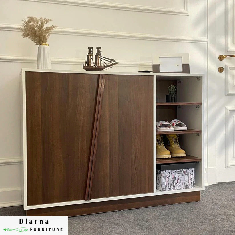 جزامة ام دي اف - ابيض وبني