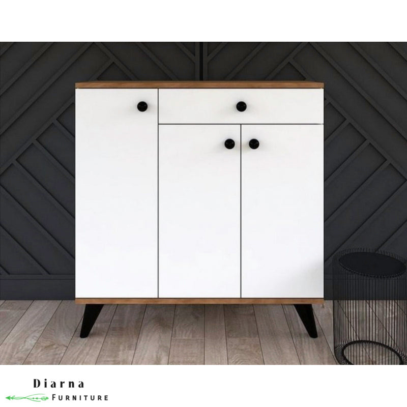 جزامة ام دي اف - ابيض وبني